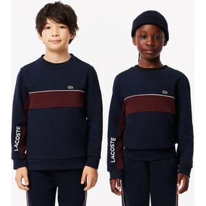 Lacoste Sweatshirt aus Fleece mit Colorblock-Design - Navy Blau / Burgunder Size 12 Jahre