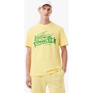 Lacoste T-Shirt aus Baumwolljersey mit Druck - Gelb / Grün Size L