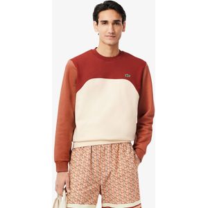 Lacoste Sweatshirt aus Baumwollfleece, mit Colorblock-Design - Weiß / Braun / Hellbraun Size M