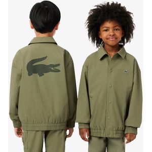 Lacoste Jacke aus Taft mit Krokodil-Druck - Khaki Grün Size 4 Jahre