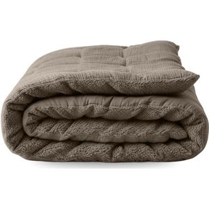 Zelesta - Teddy Katoen Mousseline - Dekbed - Taupe