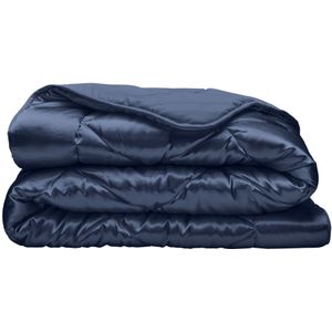 Zelesta - Beautybed - Navy - 240x200 - Satijnen Dekbed zonder Overtrek - Wasbaar Dekbed