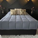 Zelesta - Easybed - Dekbed - Donkergrijs & Zilvergrijs - 160x220cm - Wasbaar Hoesloos Dekbed