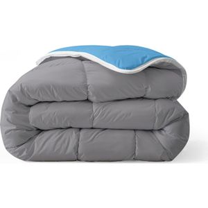 Sleeptime All-in one Omkeerbare Dekbed - Dekbed zonder Overtrek - 200x200 - Antraciet/Blauw