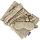 Zelesta - Beauty Set - Zijden Kussensloop - Zijden Slaapmasker - Zijden Heatless Curler