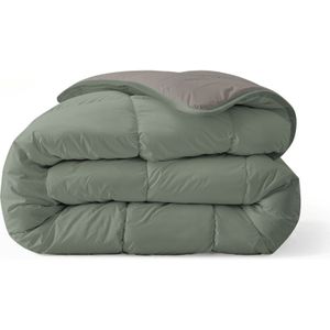 Zelesta - Royalbed - Dekbed - Tender Grey & Pastel Green - 200x200cm - Wasbaar Hoesloos Dekbed