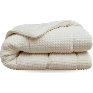 Zelesta - Teddy Check - Dekbed - Créme - Pluche Teddystof