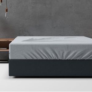 Sleeptime Flanel Hoeslaken Basic - 90x200 - Grijs
