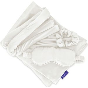 Zelesta - Beauty Set - Zijden Kussensloop - Zijden Slaapmasker - Zijden Heatless Curler