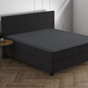 Dreamhouse - Dubbel Jersey Topper Hoeslaken - Antraciet - 100% Katoen - 220 gr