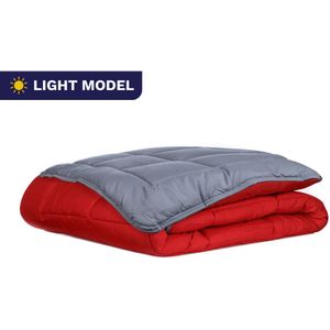 Zelesta - Easybed Light - Dekbed - Antraciet & Rood - Microvezel - 200 g/m²