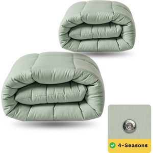 Zelesta - Wonderbed Natural Green - Katoenen Dekbed - 240x200 - 4 Seizoenen Dekbed - Wasbaar Dekbed