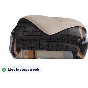 Zelesta - Royalbed - Dekbed zonder Overtrek - Blauw Gestreept - 200x200 - Wasbaar Dekbed met Vaste Overtrek - All Year Zomerdekbed & Winterdekbed