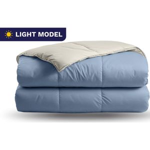 Zelesta - Premiumbed Light - Zomerdekbed - Dream Blue & Cream - 200x200 - Katoenen Dekbed met Vaste Hoes