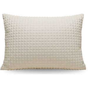 Zelesta - Teddy Check - Kussensloop Set van 2 - Créme