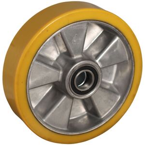 Aluminium Wiel - 250 mm Diameter - PU Loopvlak - Kogellager