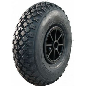 Kunststof wiel, 260mm 3.00-4, luchtband 4PR, rollager, S-2303, 20mm asgat