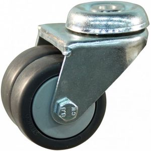Stalen zwenkwiel, 50mm diameter, TPE loopvlak, glijlager