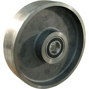 Gietijzeren wiel, 250mm diameter, gietijzeren loopvlak, kogellager