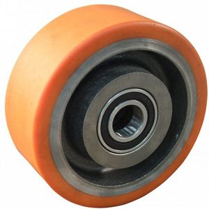 Gietijzeren Wiel - 150 mm Diameter - PU Loopvlak - Kogellager