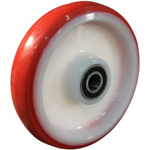 PA wiel, 200mm diameter, PU loopvlak, kogellager
