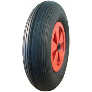 Kunststof wiel, 400mm 4.80/4.00-8, kunststof velg, luchtband 4PR, rollager, 20mm asgat