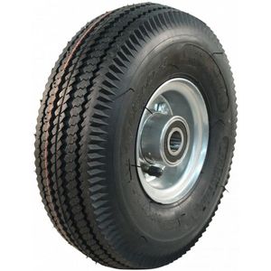 Stalen wiel, 270mm 4.10/3.50-4, luchtband 4PR, kogellager, V-6603, 20mm asgat