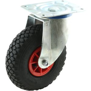 Stalen Zwenkwiel - 260 mm Diameter - Luchtband Loopvlak - Rollager