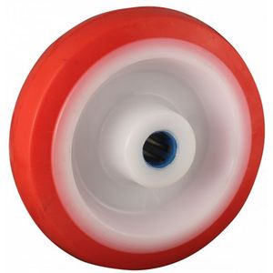 PA wiel, 125mm diameter, PU loopvlak, rollager RVS