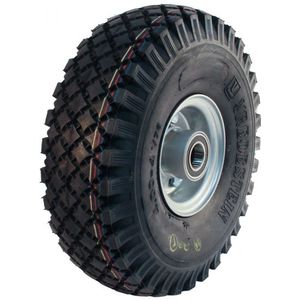 Stalen wiel, 300mm 4.00-4, luchtband 6PR, kogellager, V-76, 25mm asgat