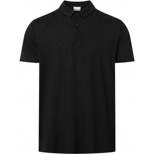 KnowledgeCotton Apparel Linen Polo Poloshirt (Heren |zwart)