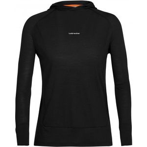 Icebreaker Womens Cool-Lite L/S Hoodie Merinoshirt (Dames |zwart)