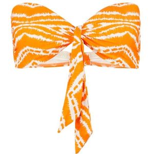 Seafolly Womens Zanzibar Twist Tie Front Bandeau Bikinitop (Dames |oranje)