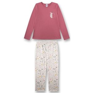 Sanetta Meisjespyjama, roze, comfortabele pyjama voor meisjes, lang, pyjamaset, maat, roze, 92