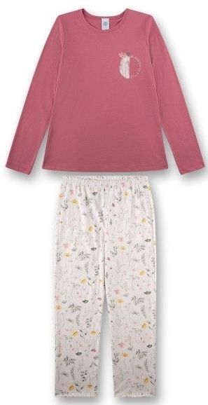 Sanetta Meisjespyjama, roze, comfortabele pyjama voor meisjes, lang, pyjamaset, maat, roze, 92