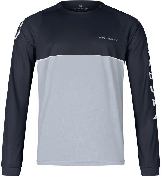 Endura Core Printed L/S Tee Fietsshirt (Heren |blauw/grijs)