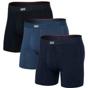 Saxx Vibe Xtra Boxer Brief Fly 3-Pack Synthetisch ondergoed (Heren |blauw)