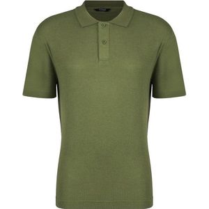 Stoic WoolHemp VarbergSt Pique Polo Poloshirt (Heren |olijfgroen)