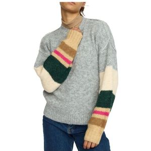 Selfhood Womens Striped Mohair Sweater Trui (Dames |grijs)