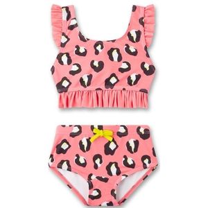 Sanetta - Meisjesbikini - Roze - Leo-patroon - Gerecycled Polyester Mix