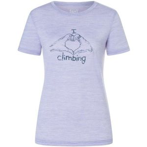 supernatural Womens I Love Climbing Tee Merinoshirt (Dames |purper)