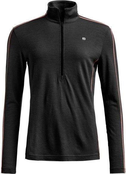 Ortovox - 185 Rock'N'Wool Zip Neck - Merino-ondergoed - Zwart