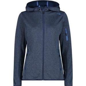 CMP Womens Jacket Fix Hood Knitted + Mesh Fleecevest (Dames |blauw)