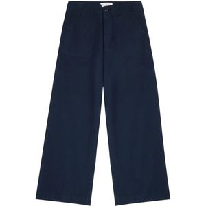 KnowledgeCotton Apparel Womens Posey Wide Slub Yarn Vrijetijdsbroek (Dames |blauw)