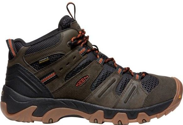 KEEN - Headout Mid - Wandellaarzen - Zwart Olijf/Fossiel Oranje