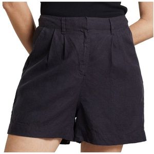 DEDICATED Womens Shorts Djupvik Linen Short (Dames |zwart)