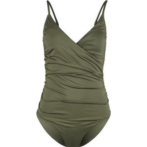 DEDICATED Womens Wrap Swimsuit Klinte Badpak (Dames |olijfgroen)