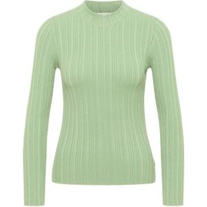 Tranquillo Womens Seidiges EcoVero-Shirt Round Neck Longsleeve (Dames |groen)