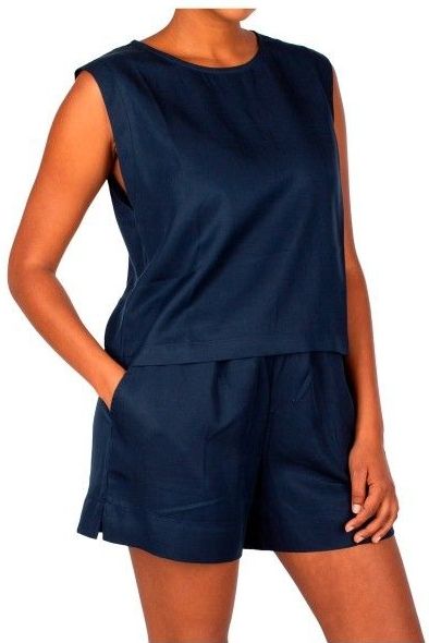 Iriedaily - Top - Marine - Haltertop - Ronde Hals - Mouwloos - Losse Pasvorm