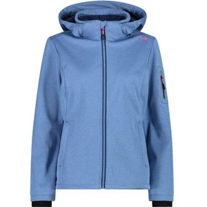 CMP Womens Jacket Zip Hood Melange Softshell Softshelljack (Dames |blauw |waterdicht)